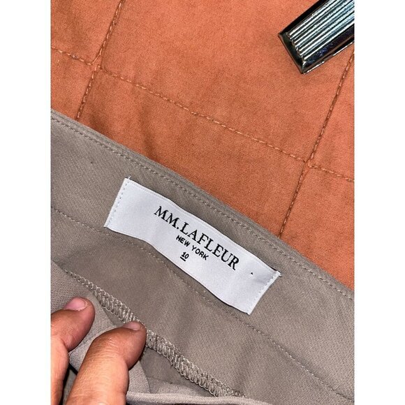 MM.Lafleur Womens High rise  Tan Straight-Leg Pants Size 10 - Picture 4 of 9